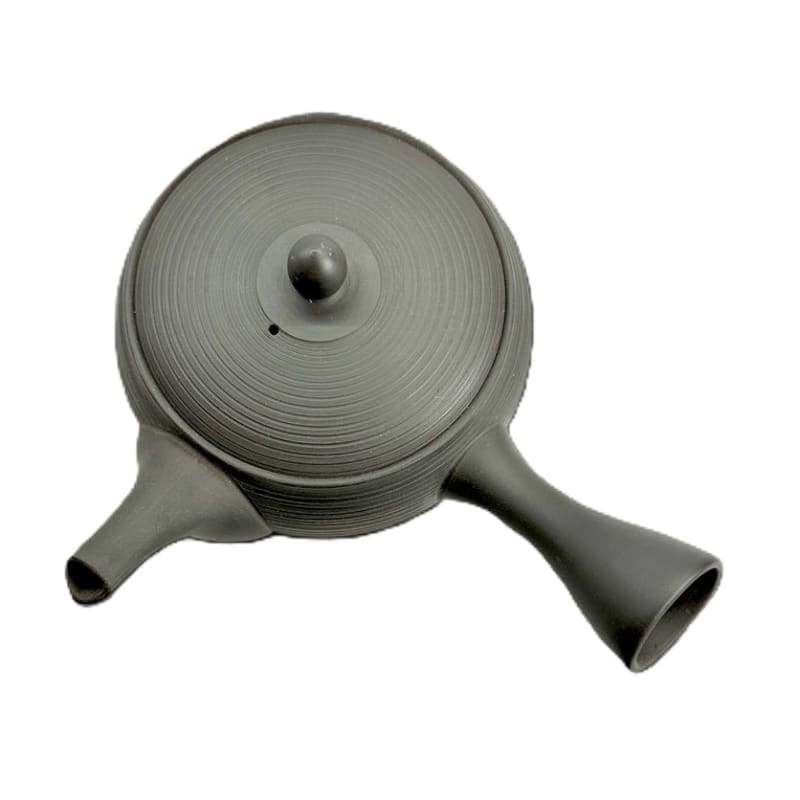 Teapot - Gyokko Black Claywith Line Pattern