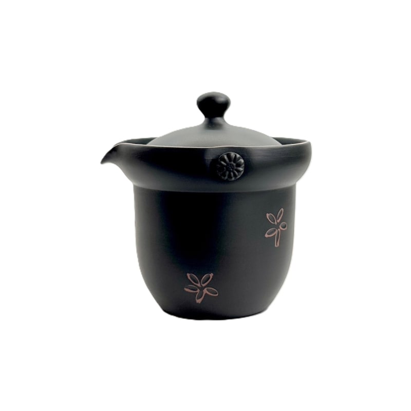 Teapot - Sekiryu Black Smoked Red Cut Chahou