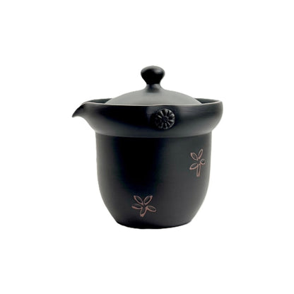 Teapot - Sekiryu Black Smoked Red Cut Chahou