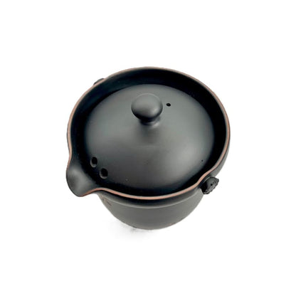 Teapot - Sekiryu Black Smoked Red Cut Chahou