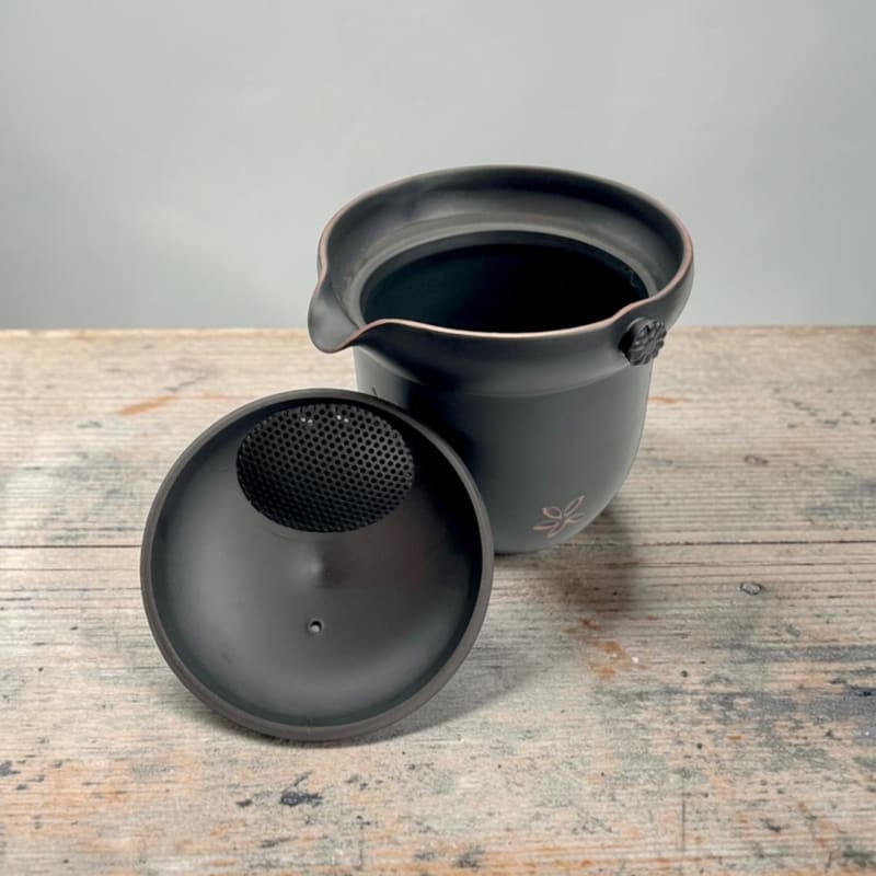  Teapot - Sekiryu Black Smoked Red Cut Chahou