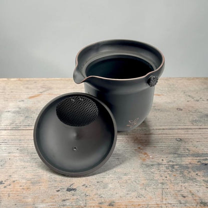  Teapot - Sekiryu Black Smoked Red Cut Chahou