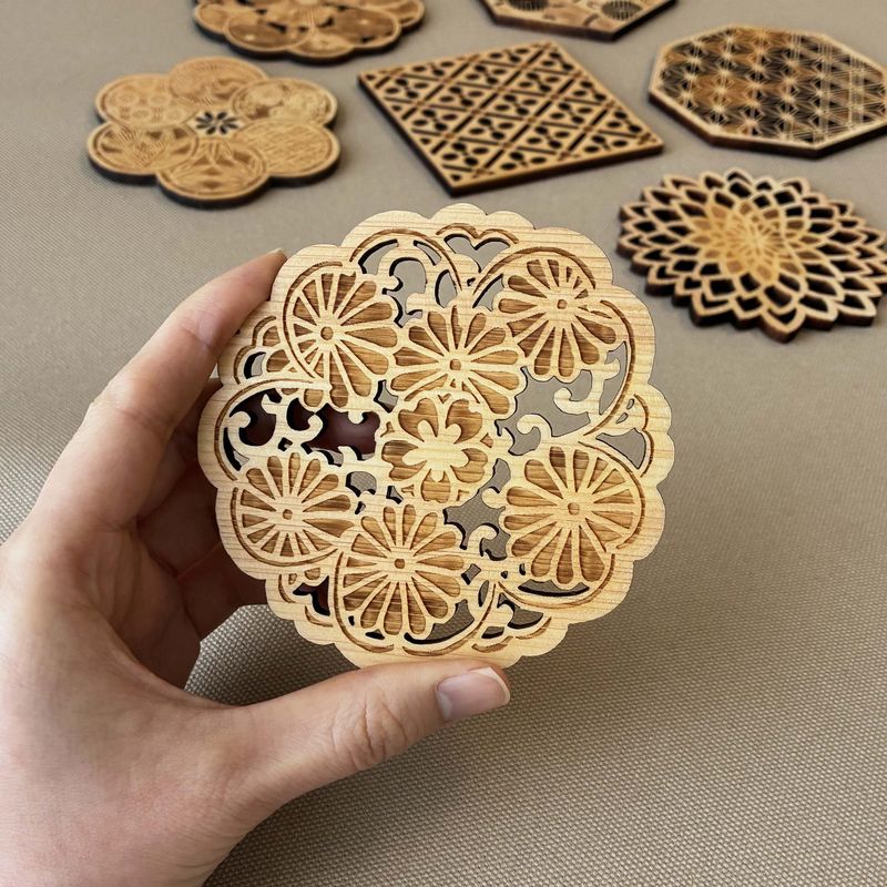 Coaster - Sakura with Chrysanthemum