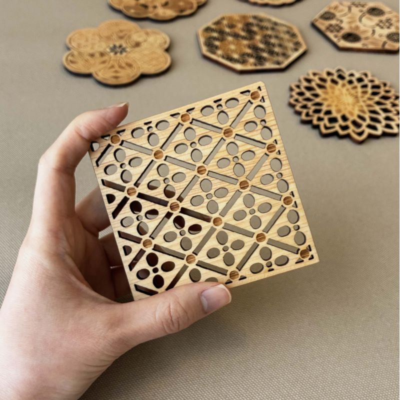 Untersetzer - Rautenmuster mit Pflaume