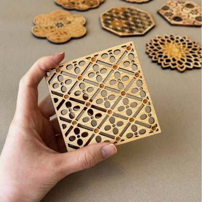 Untersetzer - Rautenmuster mit Pflaume