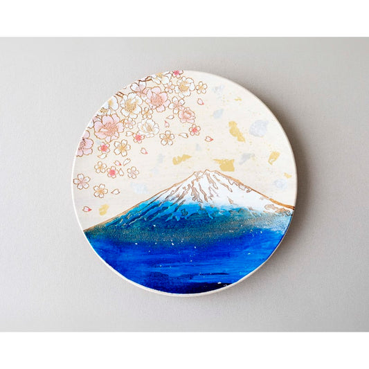 Decorative Plate - BLUE FUJI & CHERRY BLOSSOMS