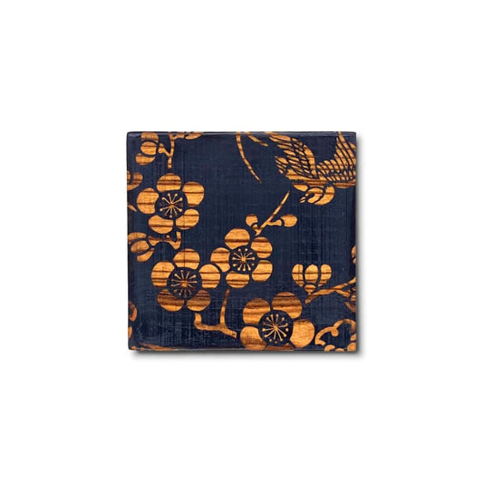 Small Square Plate - UME NI SUZUME Plum & Sparrow