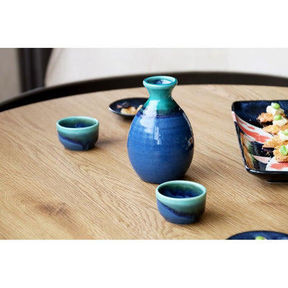 Sake Pot - Turquoise glaze 3pcs