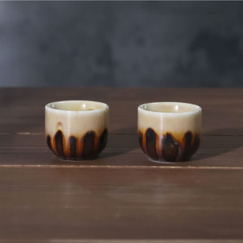 Sake Cup Set (6 pieces) - Yellow Glaze