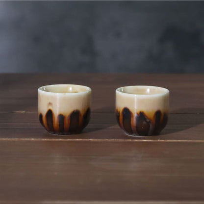 Sake Cup Set (6 pieces) - Yellow Glaze