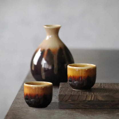 Sake Cup Set (6 pieces) - Yellow Glaze