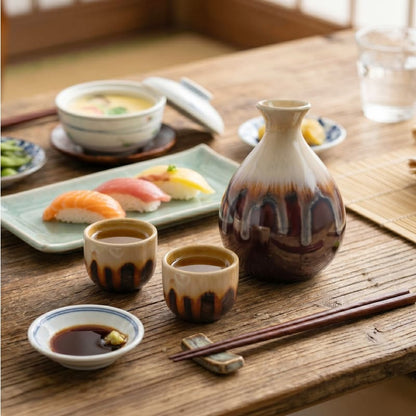 Sake Cup Set (6 pieces) - Yellow Glaze