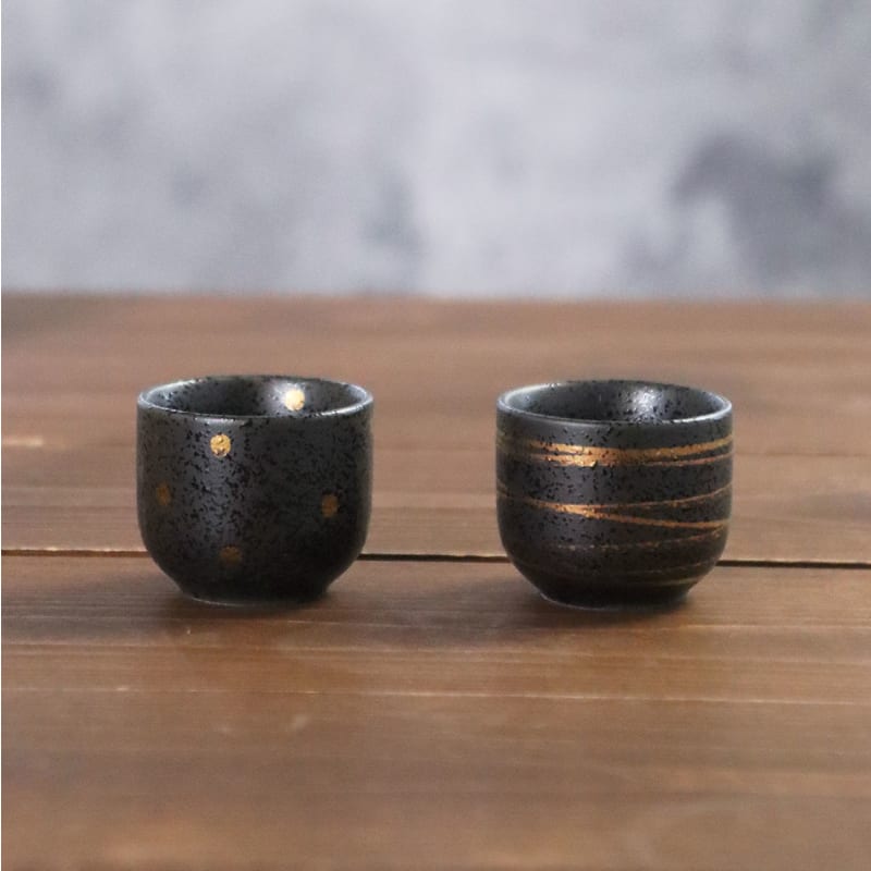 Sake Cup Set (6 pieces) - Gold Accent