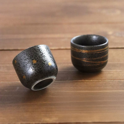 Sake Cup Set (6 pieces) - Gold Accent