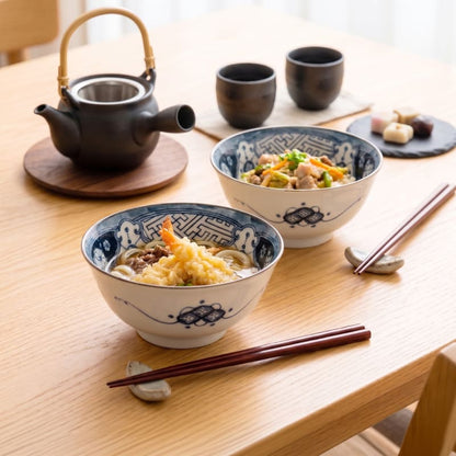 Multi-purpose Bowl Pair (with Chopsticks) - Shonzui Yoraku Pattern