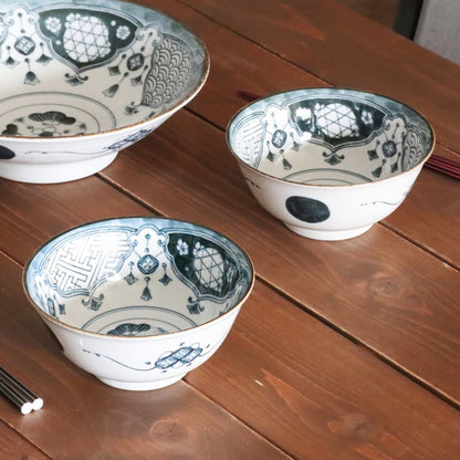 Multi-purpose Bowl Pair (with Chopsticks) - Shonzui Yoraku Pattern