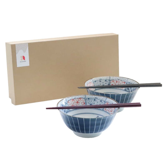Multi-purpose Bowl Pair (with Chopsticks) - Shonzui Wave Fuji