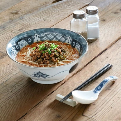 Ramen Set (with Spoon & Chopsticks) - Shonzui Yoraku Pattern