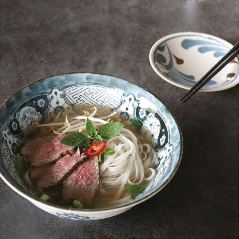 Ramen Set (with Spoon & Chopsticks) - Shonzui Yoraku Pattern