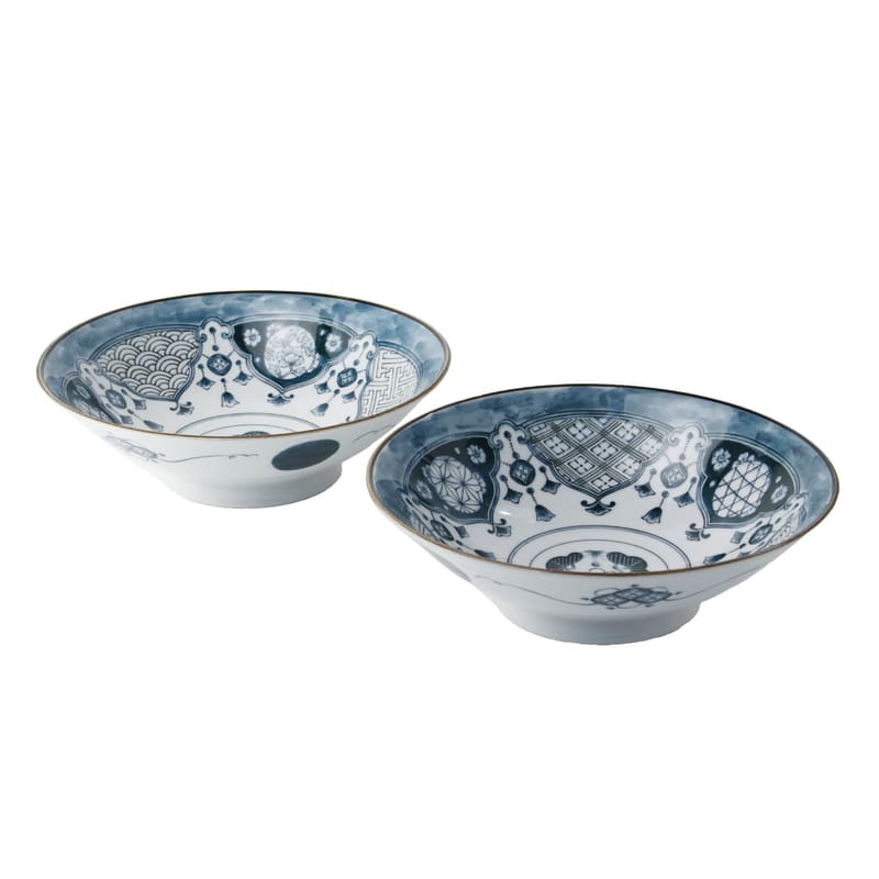 Salad/Noodle Bowl Pair - Shonzui Yoraku Pattern
