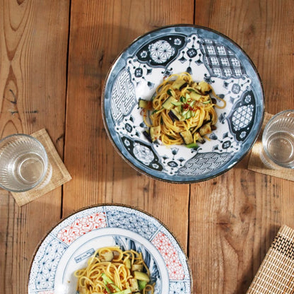 Salad/Noodle Bowl Pair - Shonzui Yoraku Pattern