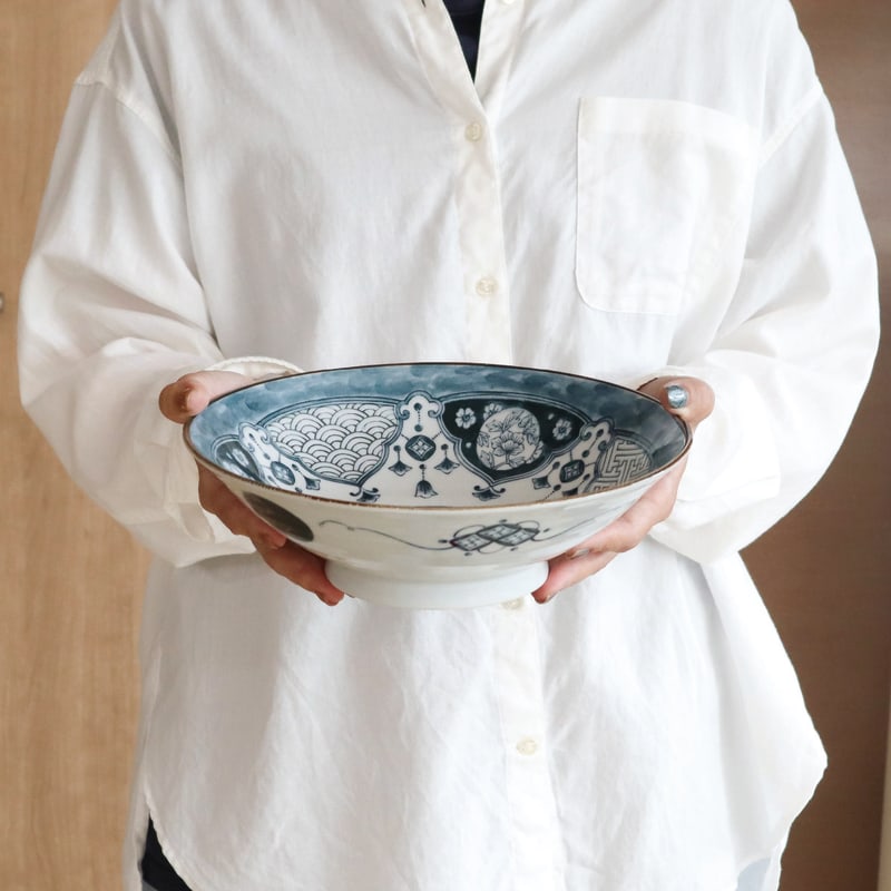 Salad/Noodle Bowl Pair - Shonzui Yoraku Pattern