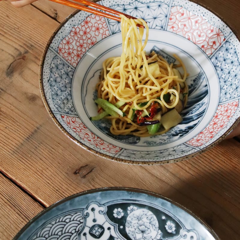 Salad/Noodle Bowl Pair - Shonzui Wave Fuji