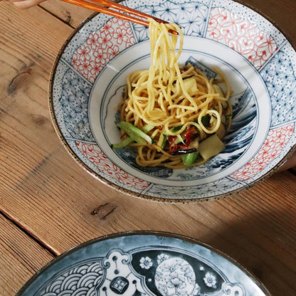 Salad/Noodle Bowl Pair - Shonzui Wave Fuji