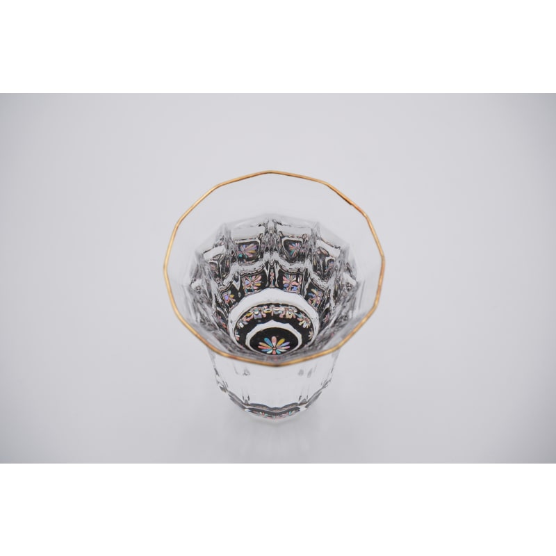 Gold Sake Cup - MANGEKYO Hanabi & Mother of Pearl Black