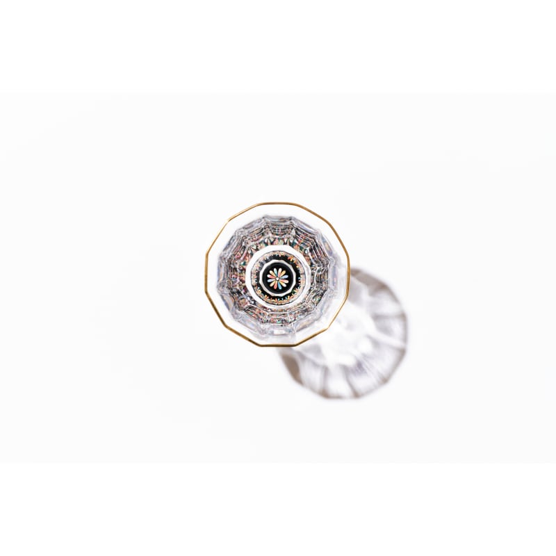 Gold Sake Cup - MANGEKYO Hanabi & Mother of Pearl Black