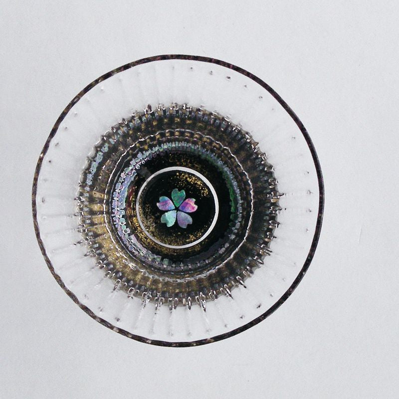 Tokkuri & Sake Cup Set - Gold Cherry Blossoms & Mother of Pearl