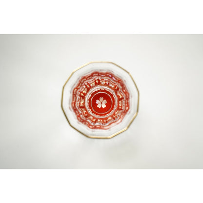 Gold Sake Cup - MANGEKYO Cherry Blossoms & Mother of Pearl