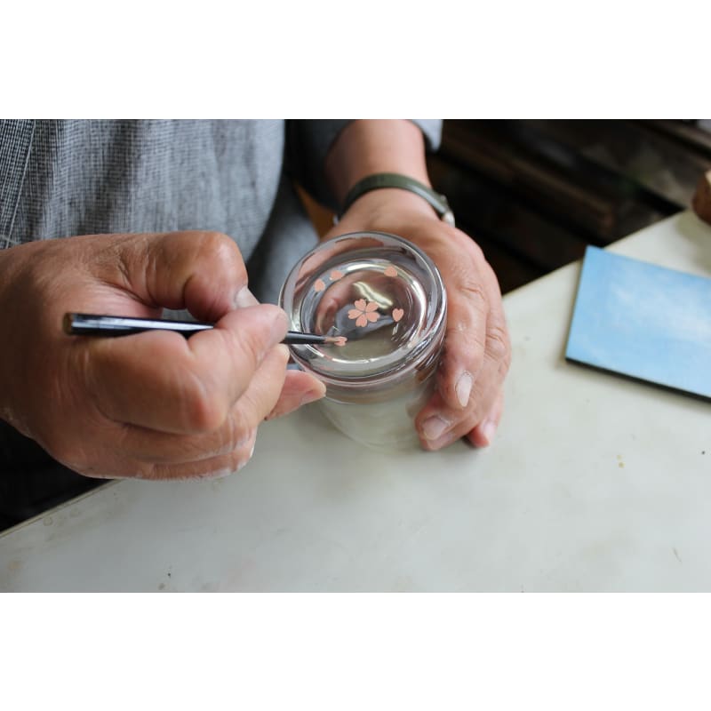 Gold Sake Cup - MANGEKYO Cherry Blossoms & Mother of Pearl