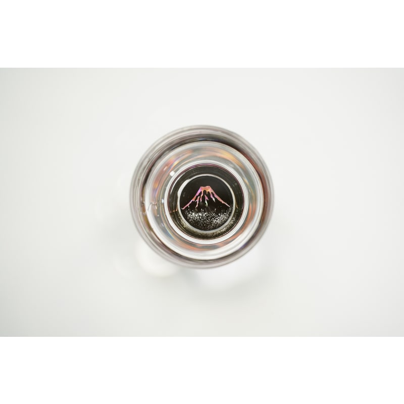 Sake Cup - Red Fuji & Mother of Pearl Black