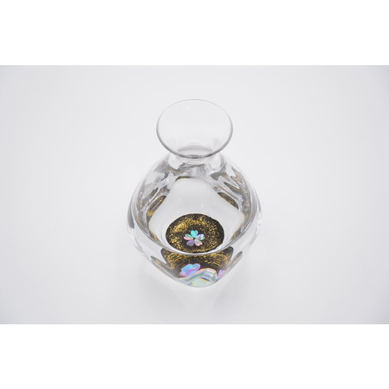 Tokkuri & Sake Cup Set - Gold Cherry Blossoms & Mother of Pearl