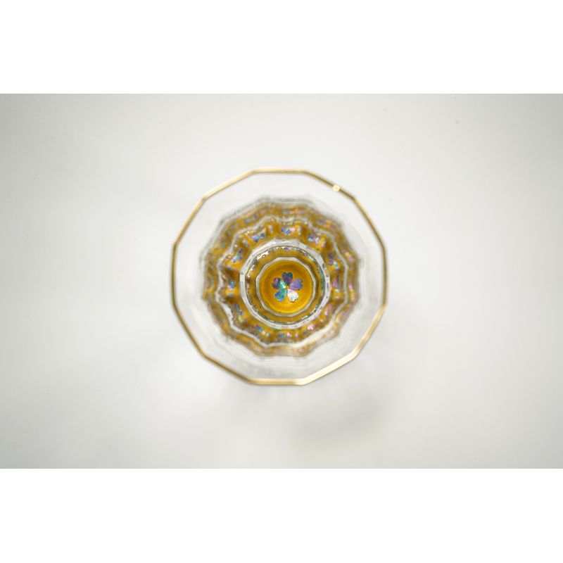 Gold Sake Cup - MANGEKYO Cherry Blossoms & Mother of Pearl