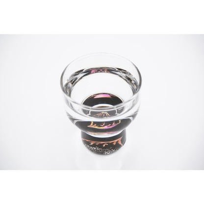 Sake Cup - Red Fuji & Mother of Pearl Black