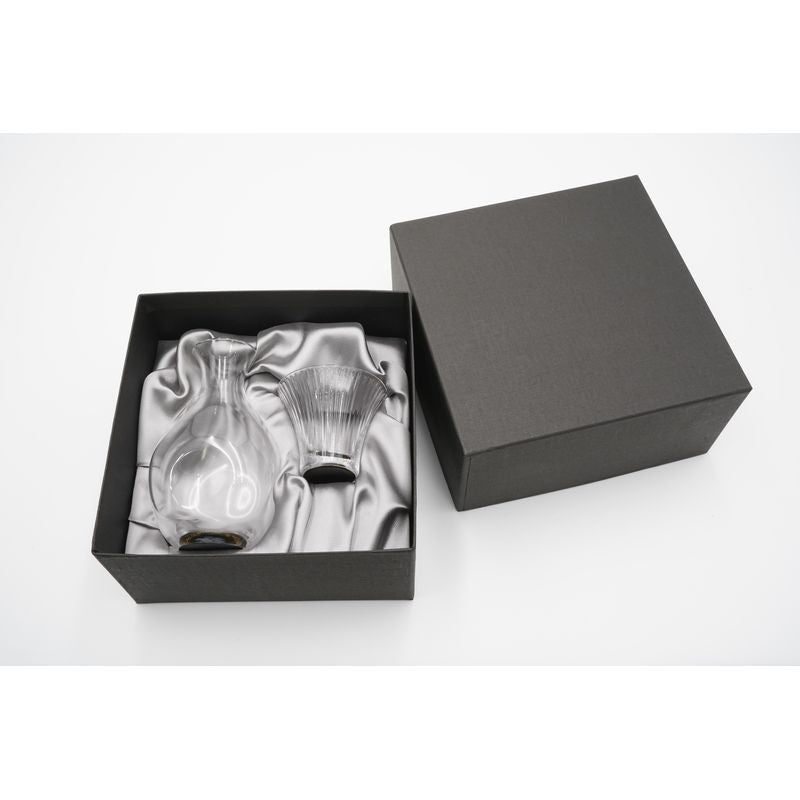 Tokkuri & Sake Cup Set - Gold Cherry Blossoms & Mother of Pearl