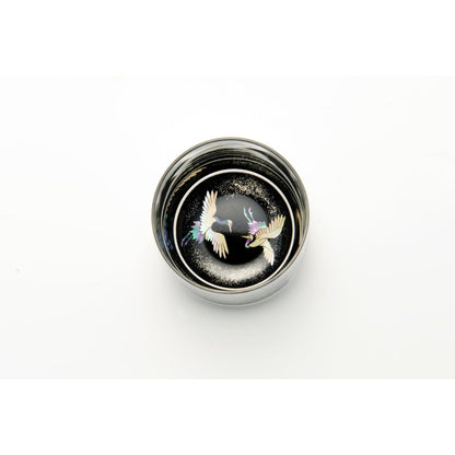 Glass - Two Cranes & Mother of Pearl Black