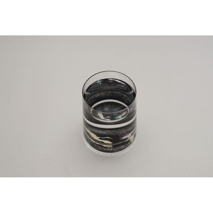 Glass - Two Cranes & Mother of Pearl Black
