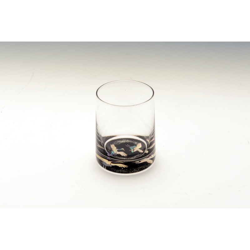 Glass - Two Cranes & Mother of Pearl Black