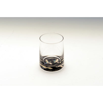 Glass - Two Cranes & Mother of Pearl Black