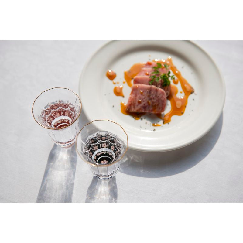 Gold Sake Cup - MANGEKYO Cherry Blossoms & Mother of Pearl