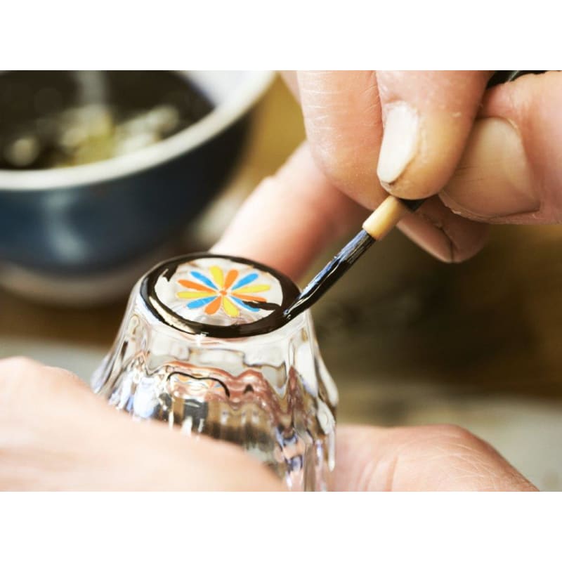 Gold Sake Cup - MANGEKYO Hanabi & Mother of Pearl Black