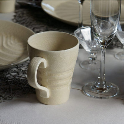 Mug Cup - CHOBUN Carved Design White
