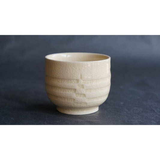 Sake Cup - CHOBUN Carved Design White