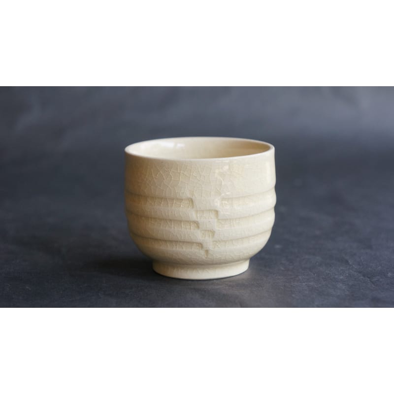 Sake Cup - CHOBUN Carved Design White