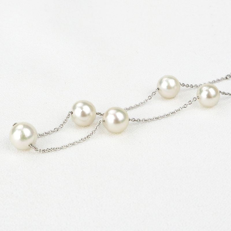 Five Pearl Station Bracelet - Akoya Pearl 7.0-7.5mm