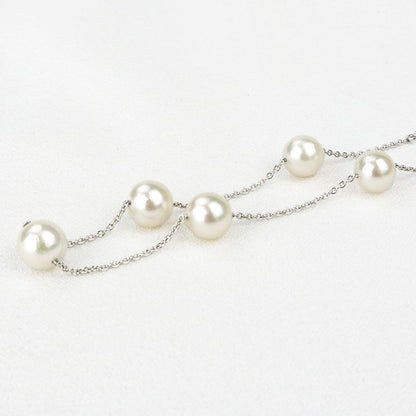 Five Pearl Station Bracelet - Akoya Pearl 7.0-7.5mm