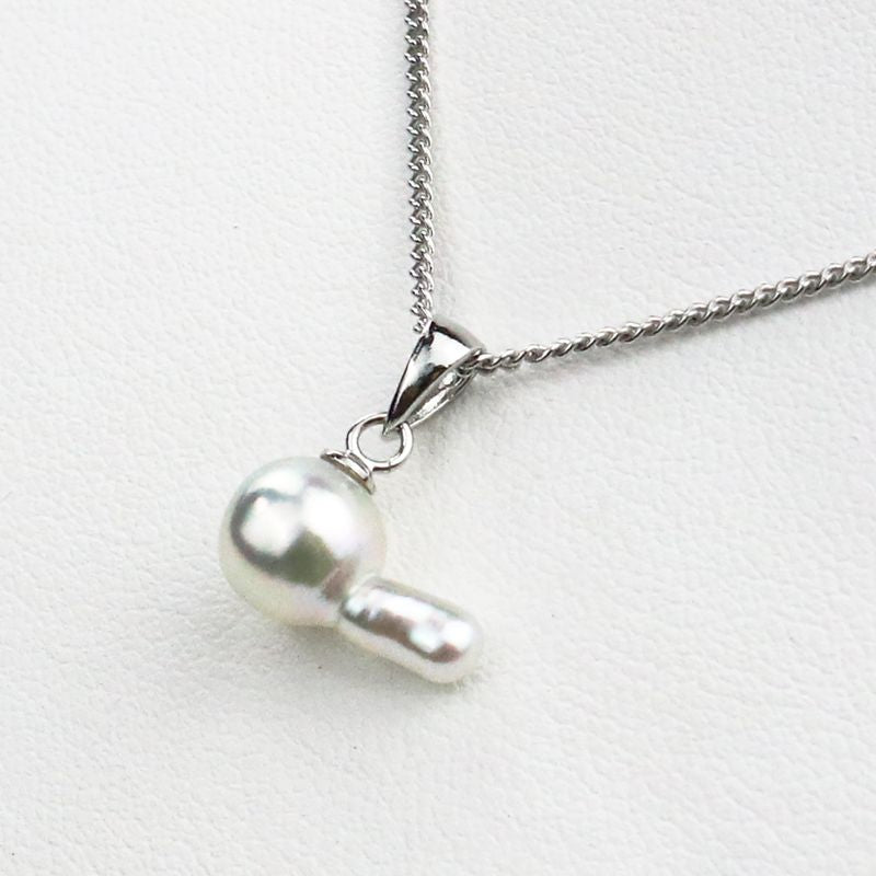 قلادة - لؤلؤة أكويا غير معالجة على شكل سمكة باروكية 7.0-7.5 مم